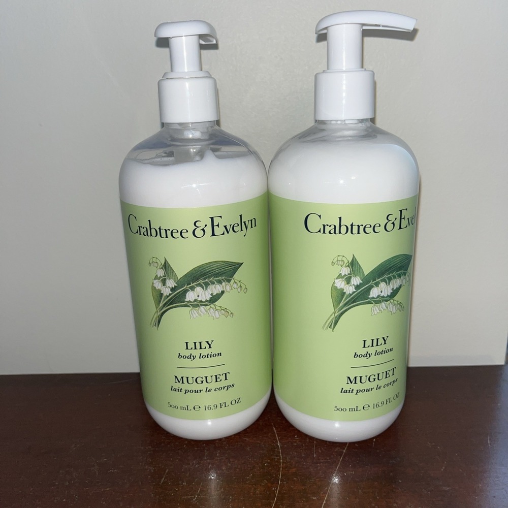 2X Crabtree &‎ Evelyn LILY Muguet Body Lotion 16.9 oz/500ml